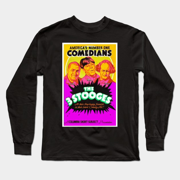 3 Stooges Collector's Shirt Long Sleeve T-Shirt by ZippyFraggle1